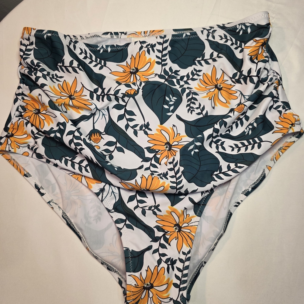 Floral High-Waisted Bikini Bottoms